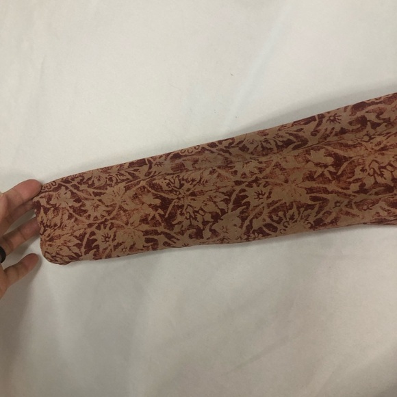 Peruvian Connection Drop Waist Dress Batik Pima Cotton Rust Light Brown Sz M - Picture 3 of 8